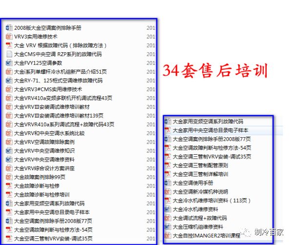 「1300套」开利、大金、特灵几十个品牌中央空调技术手册+维修培训